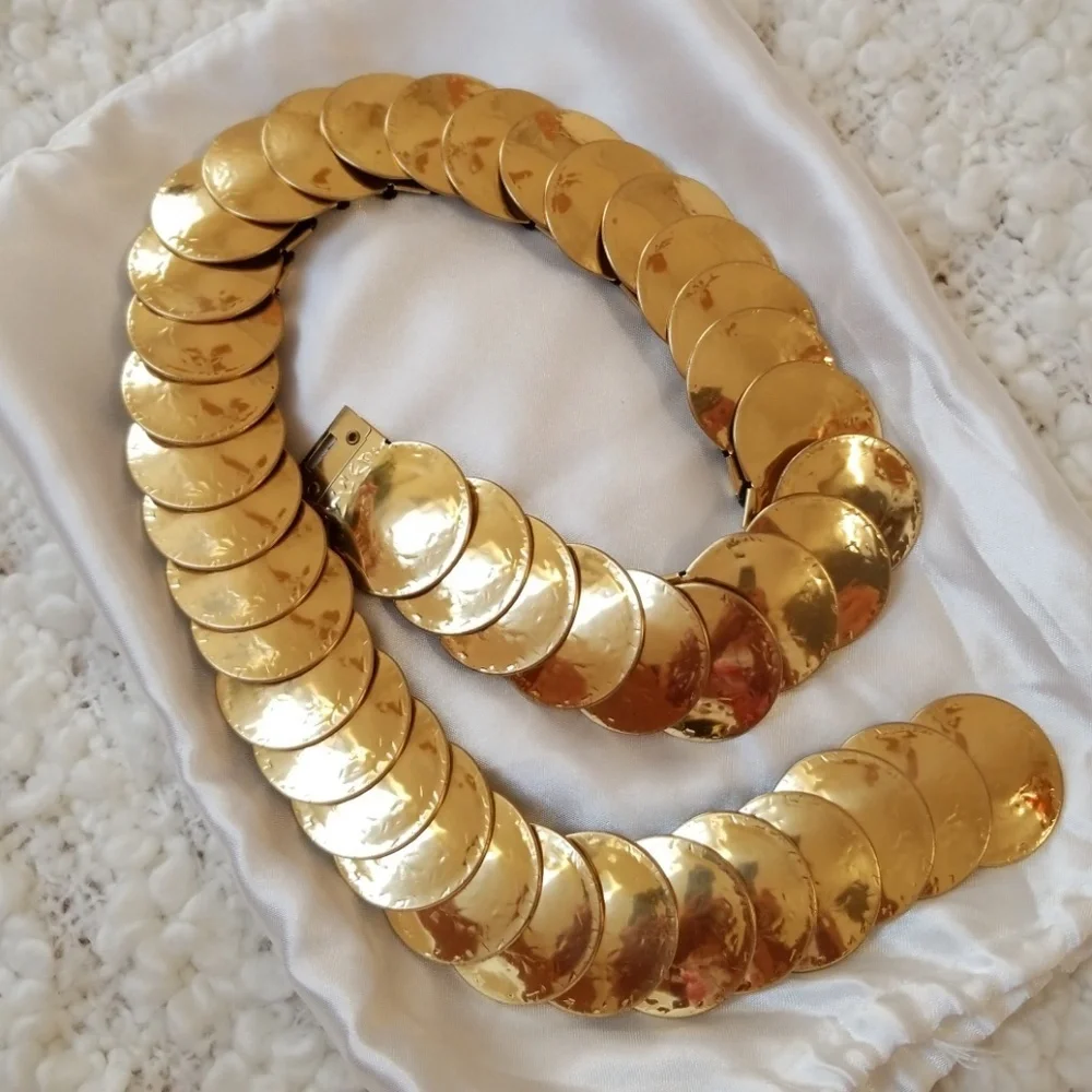 Vintage Gold-tone Discs strech bell